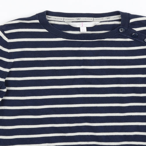 Jasper Conran Girls Blue Striped Knit Pullover Jumper Size 8-9 Years