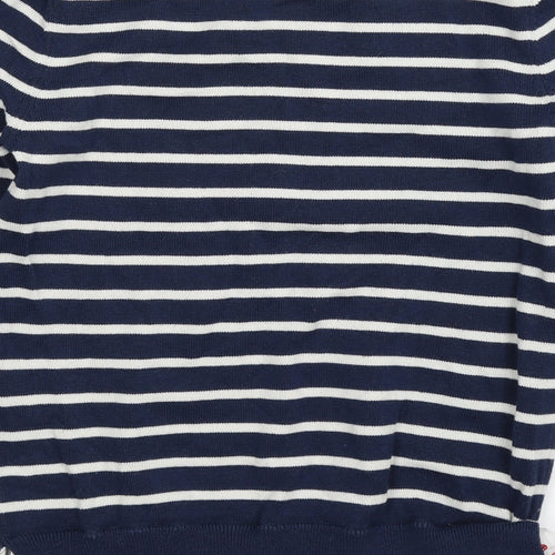 Jasper Conran Girls Blue Striped Knit Pullover Jumper Size 8-9 Years