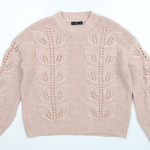 F&F Womens Beige  Knit Pullover Jumper Size 12