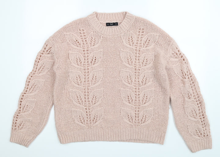 F&F Womens Beige  Knit Pullover Jumper Size 12
