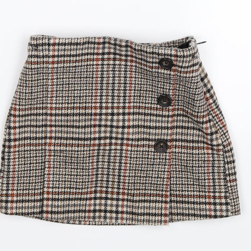 NEXT Girls Beige Houndstooth  A-Line Skirt Size 4 Years