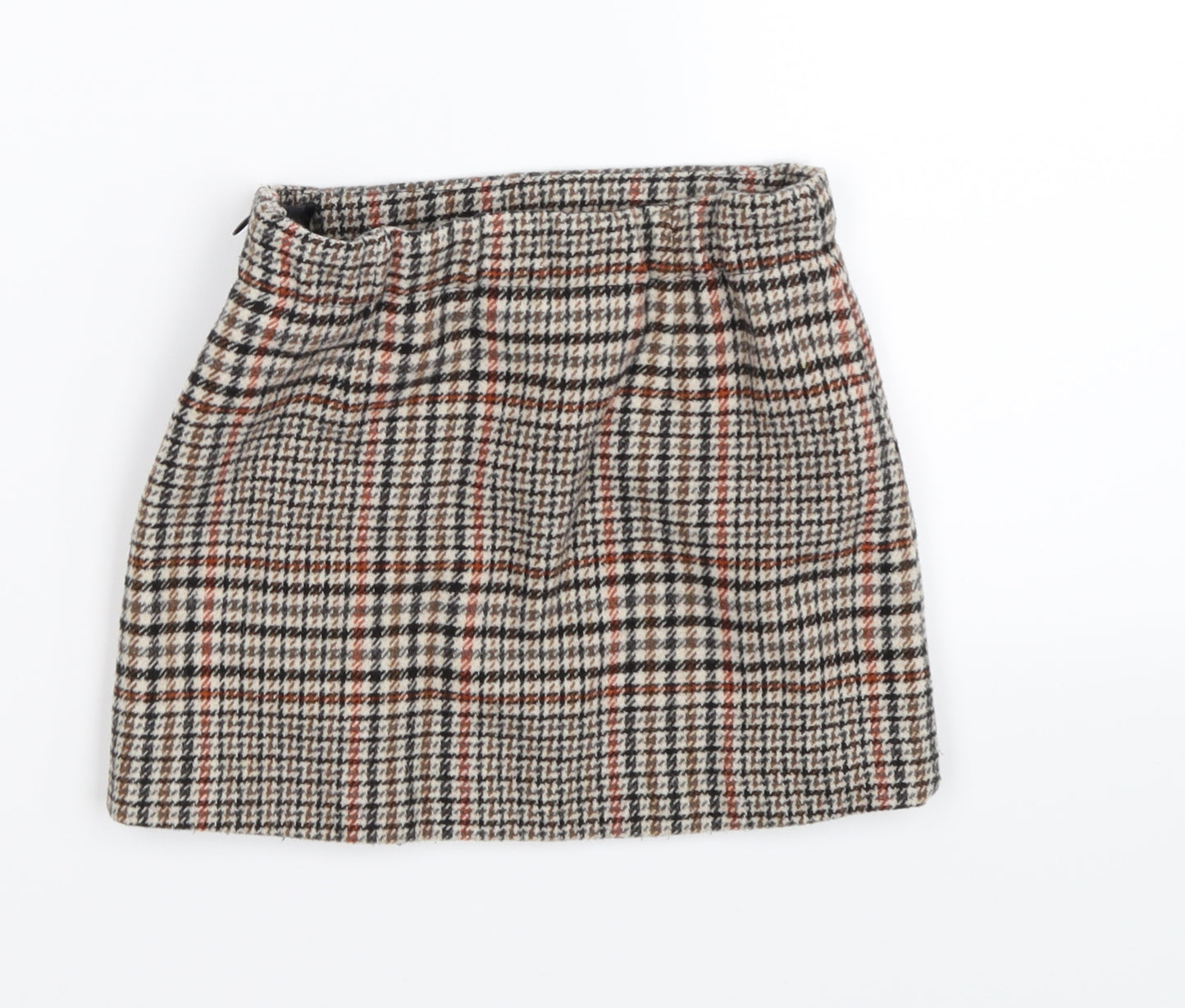 NEXT Girls Beige Houndstooth  A-Line Skirt Size 4 Years