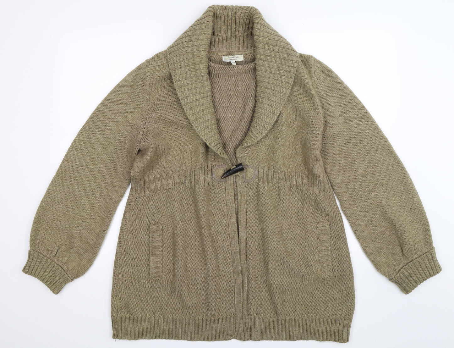 mamas & papas Womens Beige  Knit Cardigan Jumper Size 18