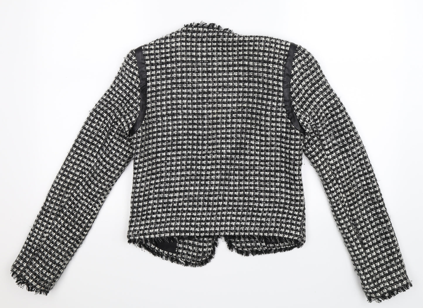 Warehouse Womens Grey Check  Jacket Blazer Size 8