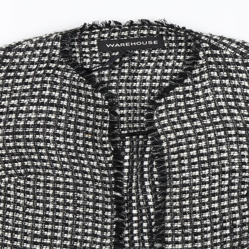 Warehouse Womens Grey Check  Jacket Blazer Size 8