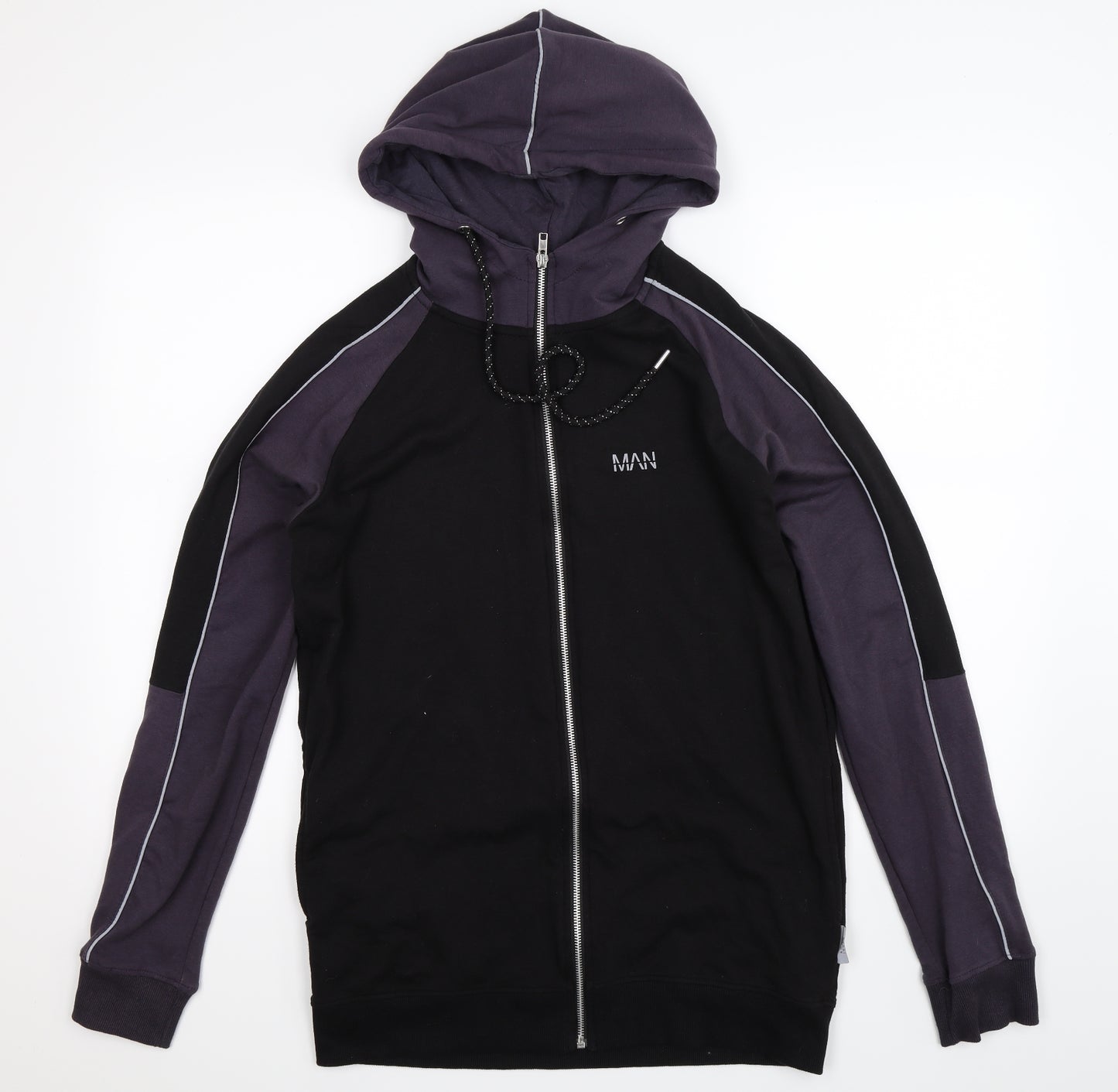 Boohoo Mens Black   Full Zip Hoodie Size M