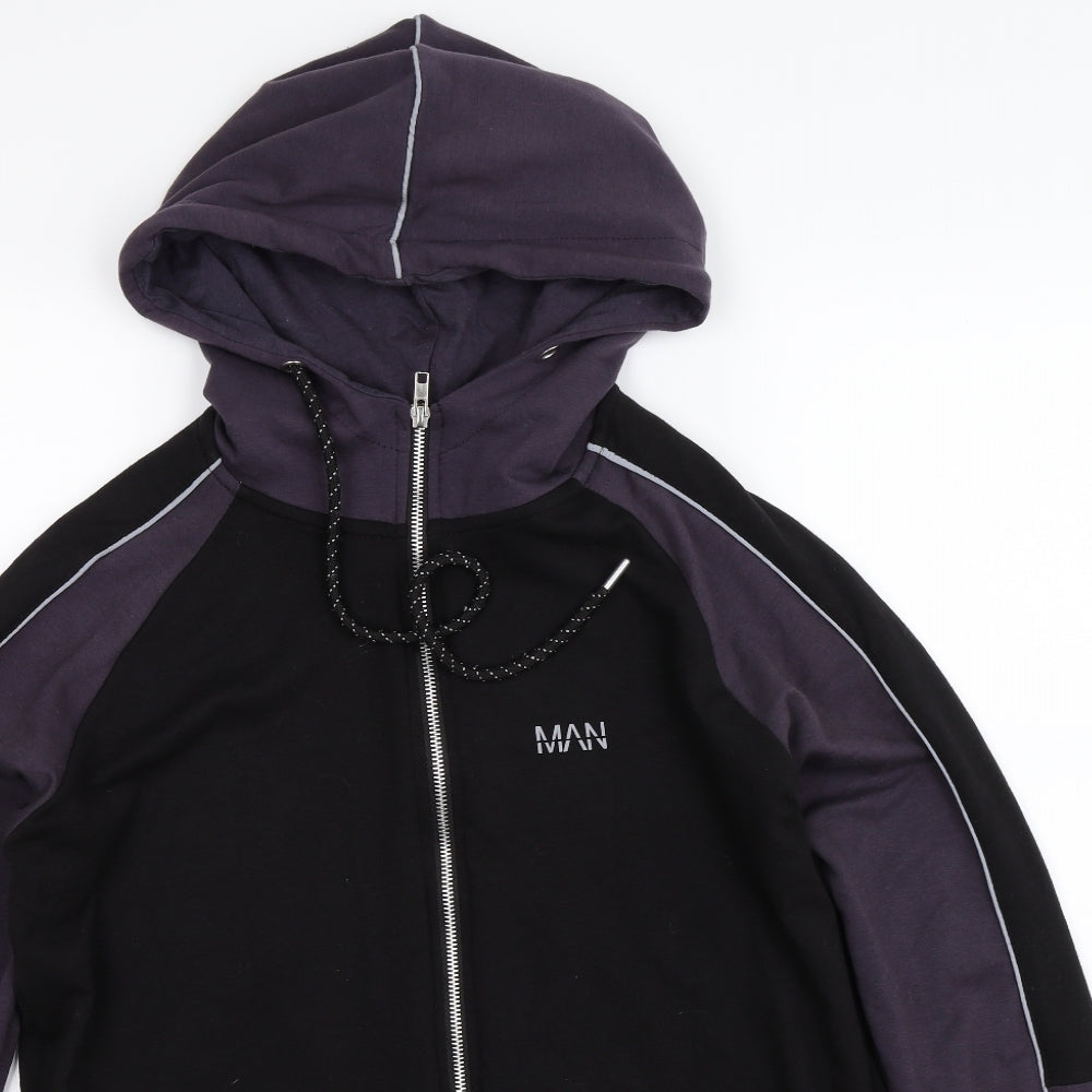 Boohoo Mens Black   Full Zip Hoodie Size M