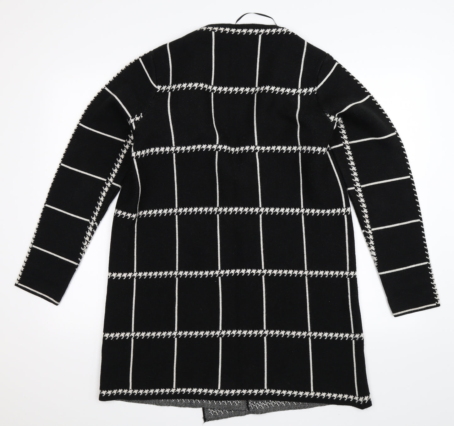 George Womens Black Check Knit Cardigan Jumper Size 14