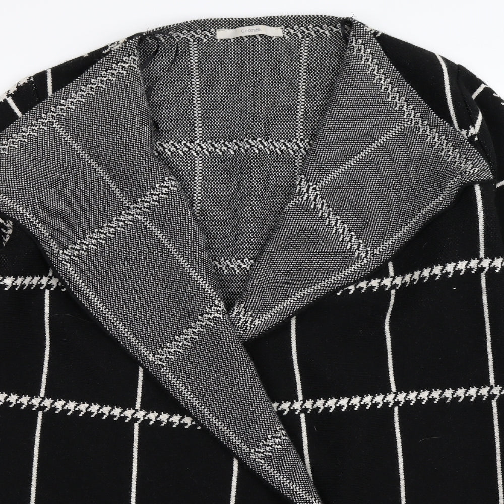 George Womens Black Check Knit Cardigan Jumper Size 14