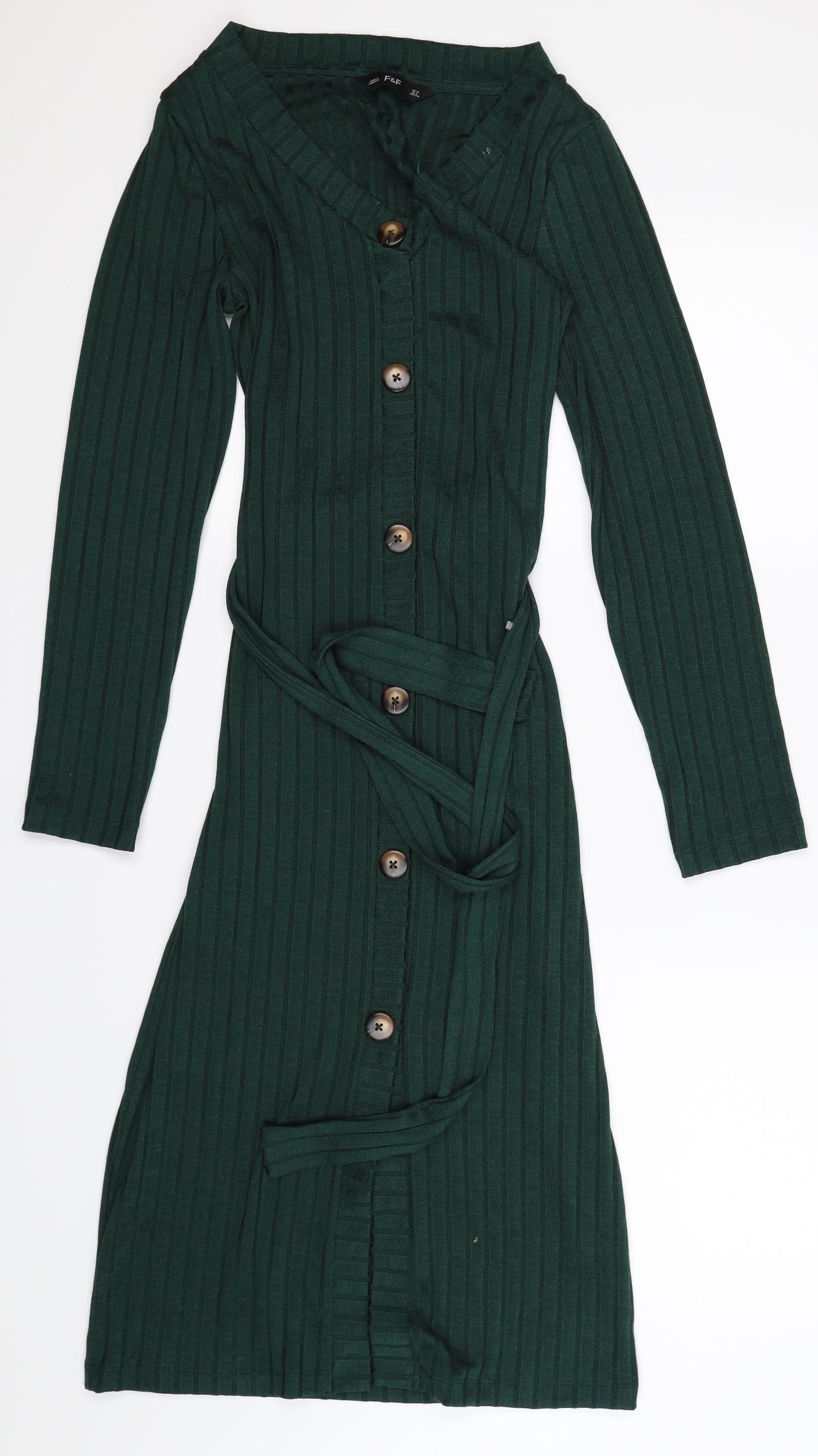 F&F Womens Green   Jumper Dress  Size 10