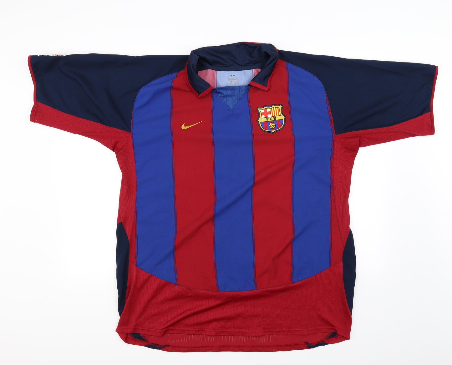 FC Barcelona Mens Red Striped   T-Shirt Size XL