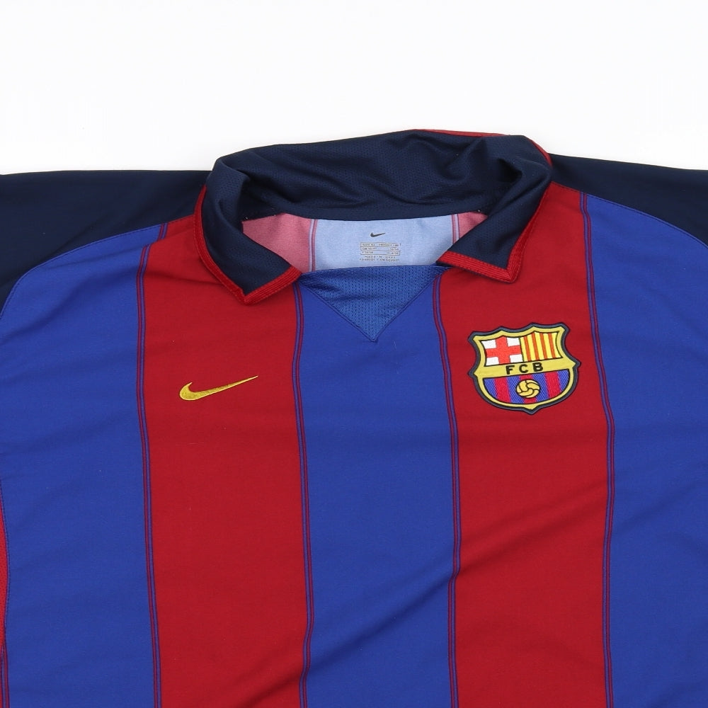 FC Barcelona Mens Red Striped   T-Shirt Size XL