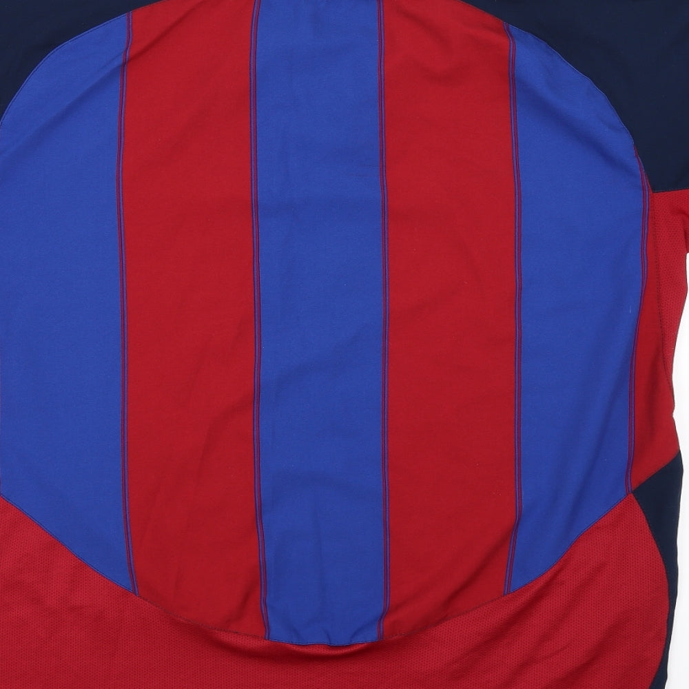 FC Barcelona Mens Red Striped   T-Shirt Size XL