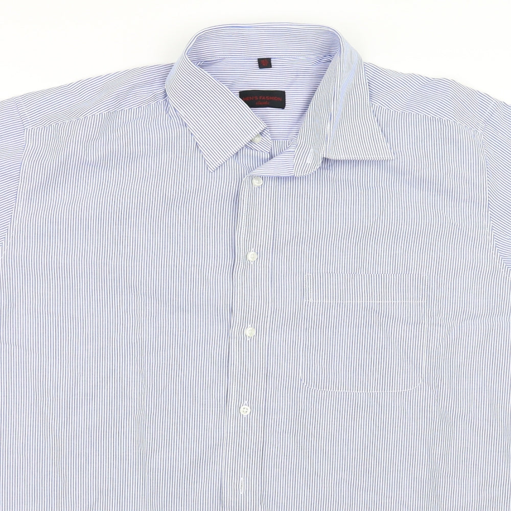 Preworn  Mens Blue    Dress Shirt Size 42