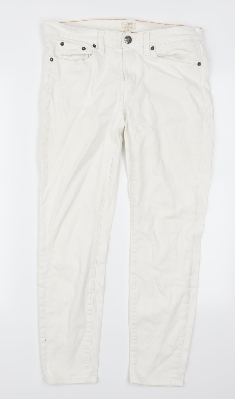 J Crew Womens White  Denim Skinny Jeans Size 28 in L26 in
