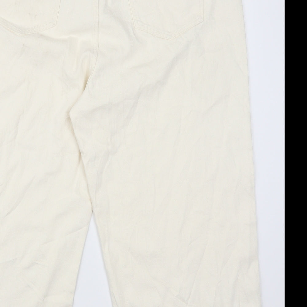 Marks and Spencer Womens White Floral Denim Cropped Jeans Size 22 L25 in