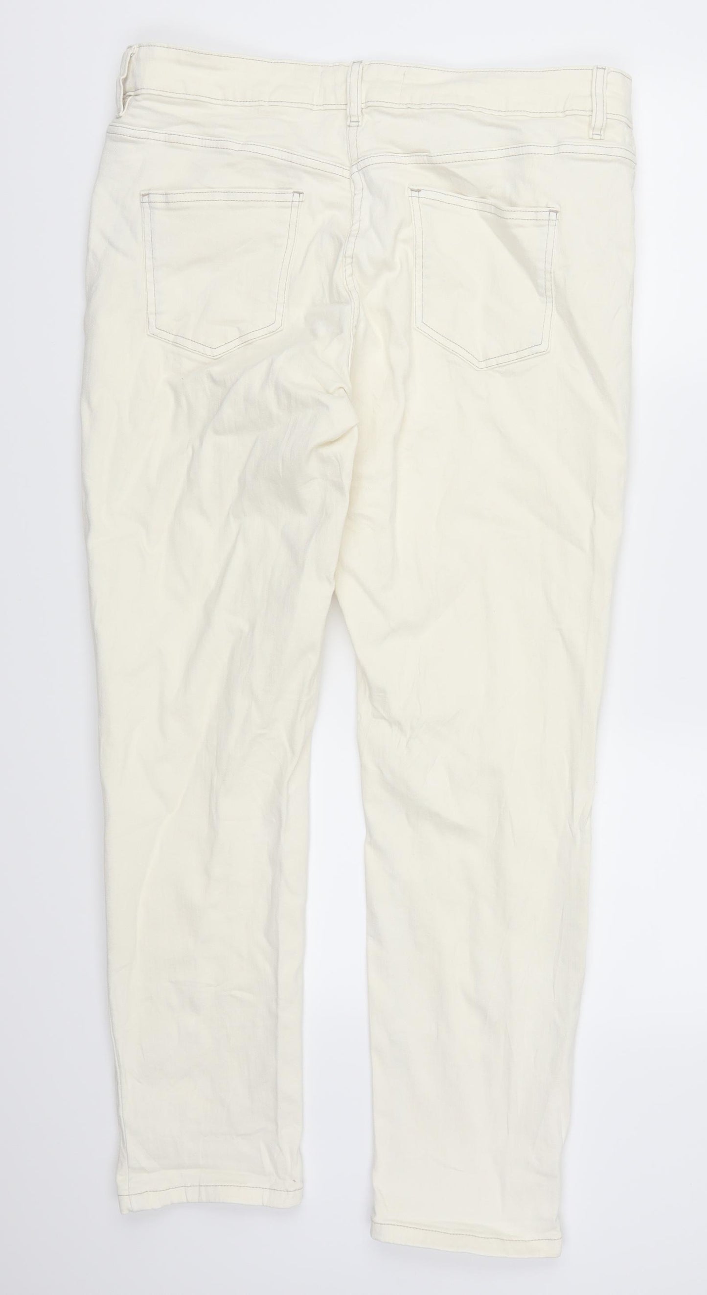 NEXT Womens Beige  Denim Straight Jeans Size 16 L29 in