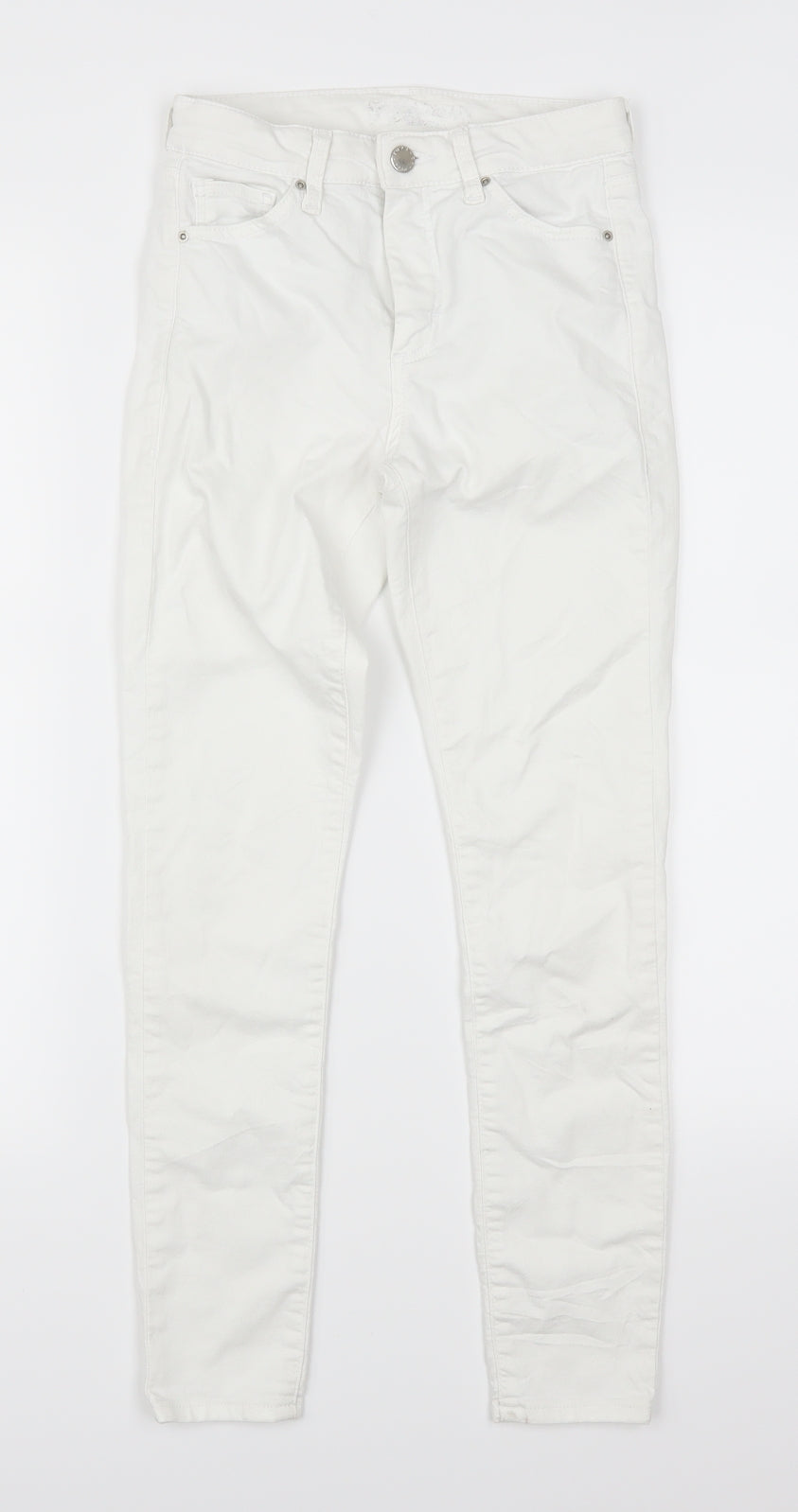 Topshop Womens White  Denim Skinny Jeans Size 25 in L25 in