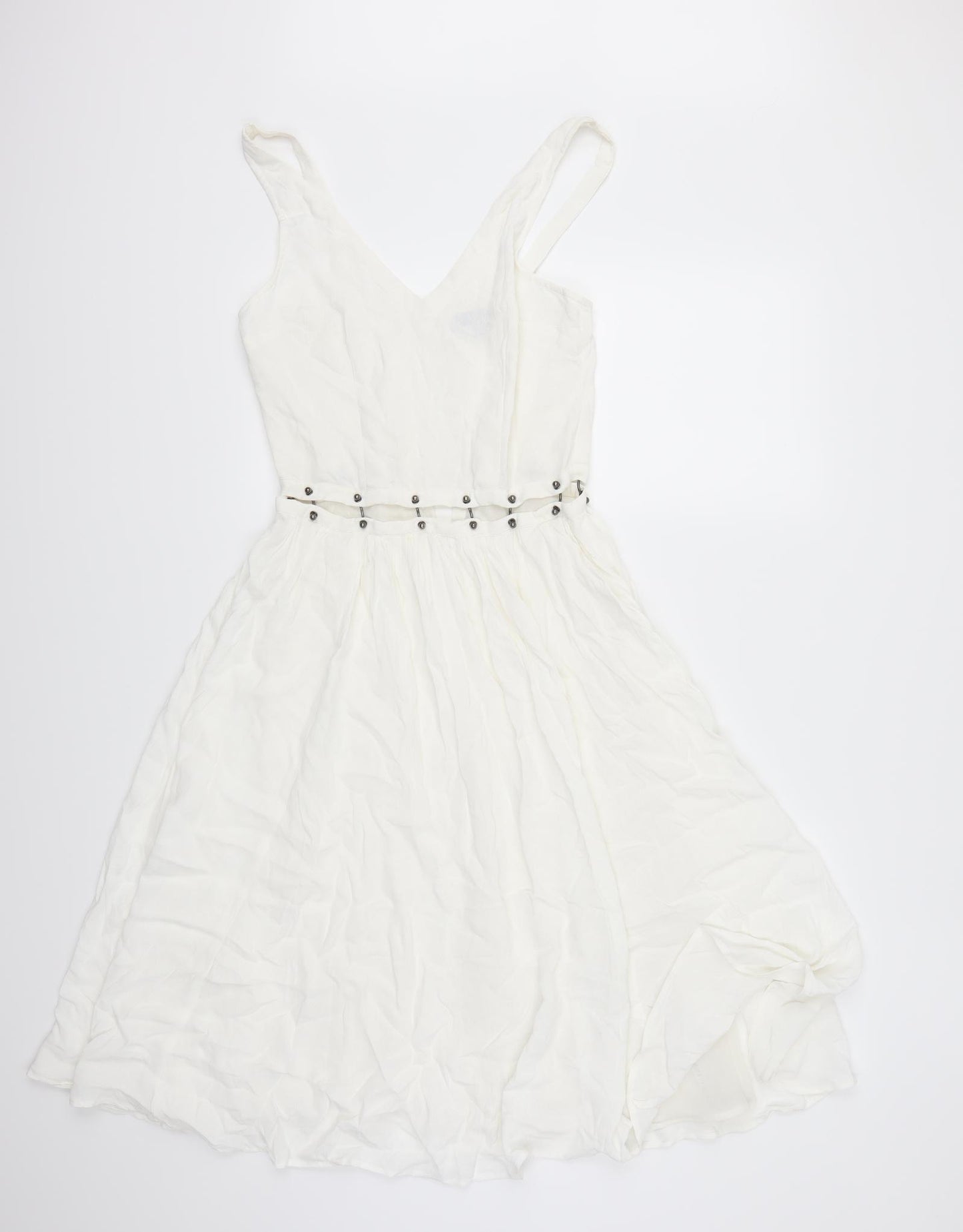 Topshop Womens White   Skater Dress  Size 8