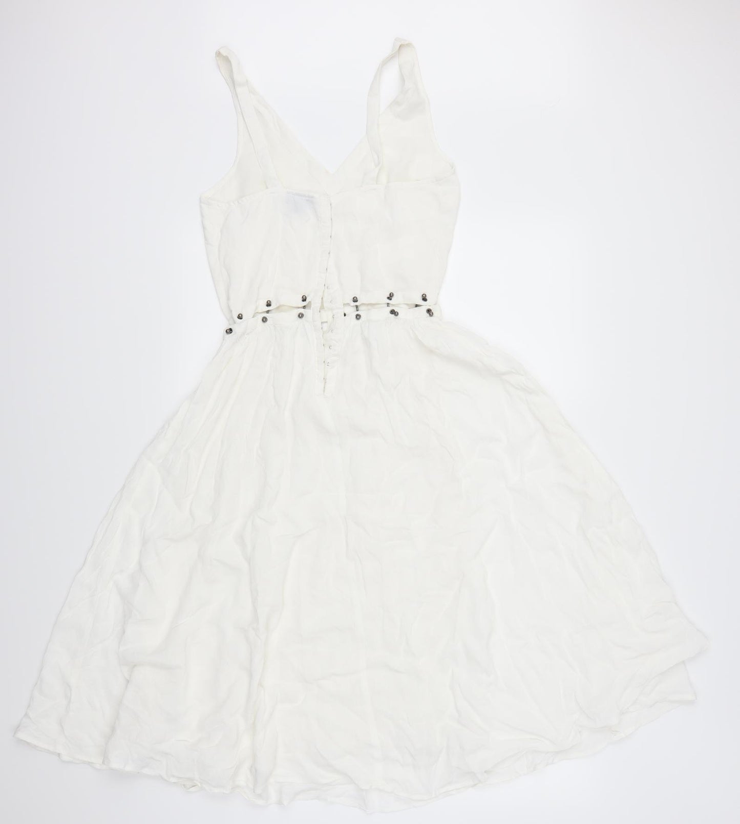 Topshop Womens White   Skater Dress  Size 8