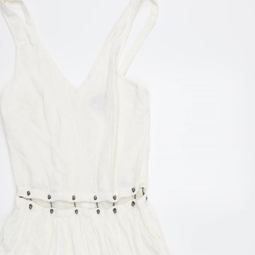 Topshop Womens White   Skater Dress  Size 8