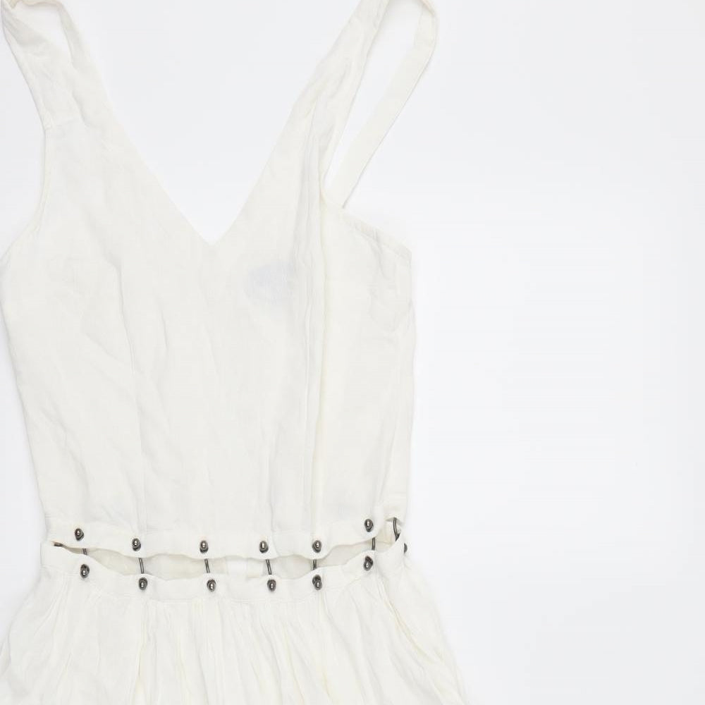 Topshop Womens White   Skater Dress  Size 8