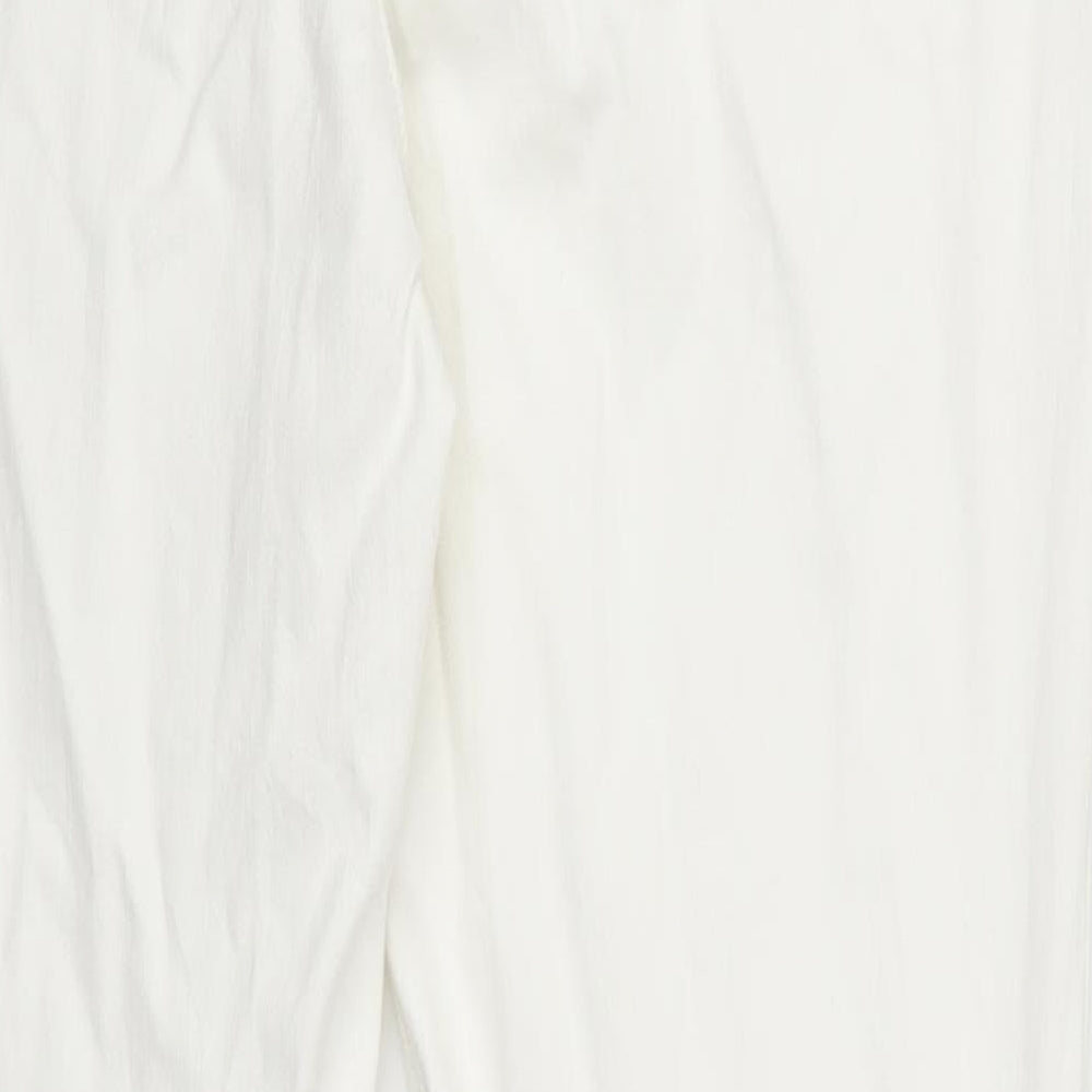 Marks and Spencer Womens White  Denim Straight Jeans Size 16 L29 in