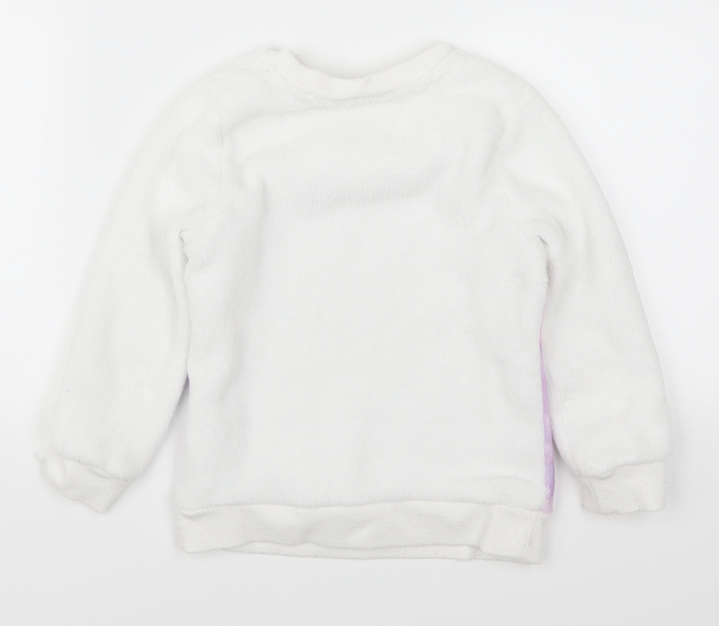 H&M Girls White Animal Print Fleece Top Pyjama Top Size 3-4 Years  - Unicorn