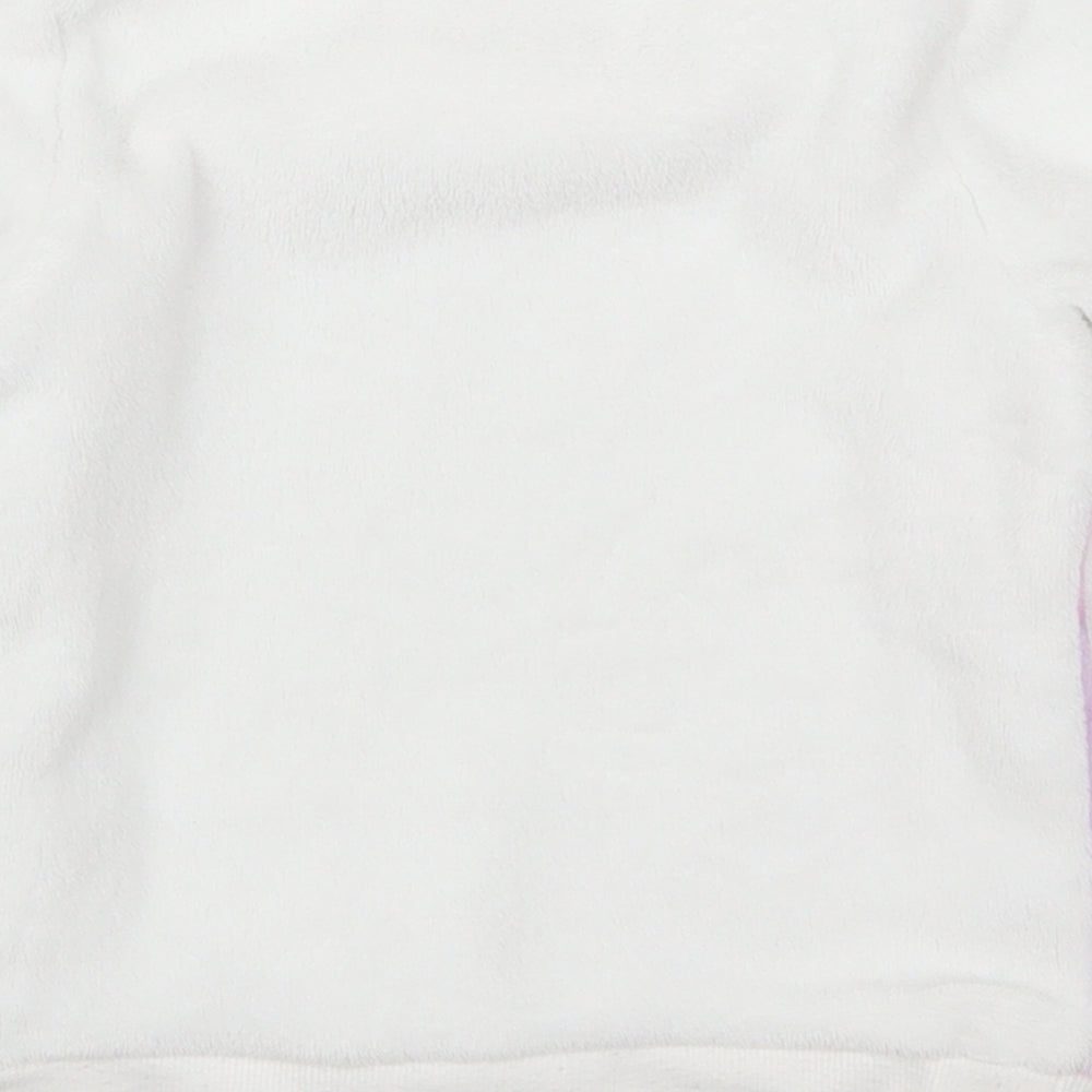 H&M Girls White Animal Print Fleece Top Pyjama Top Size 3-4 Years  - Unicorn