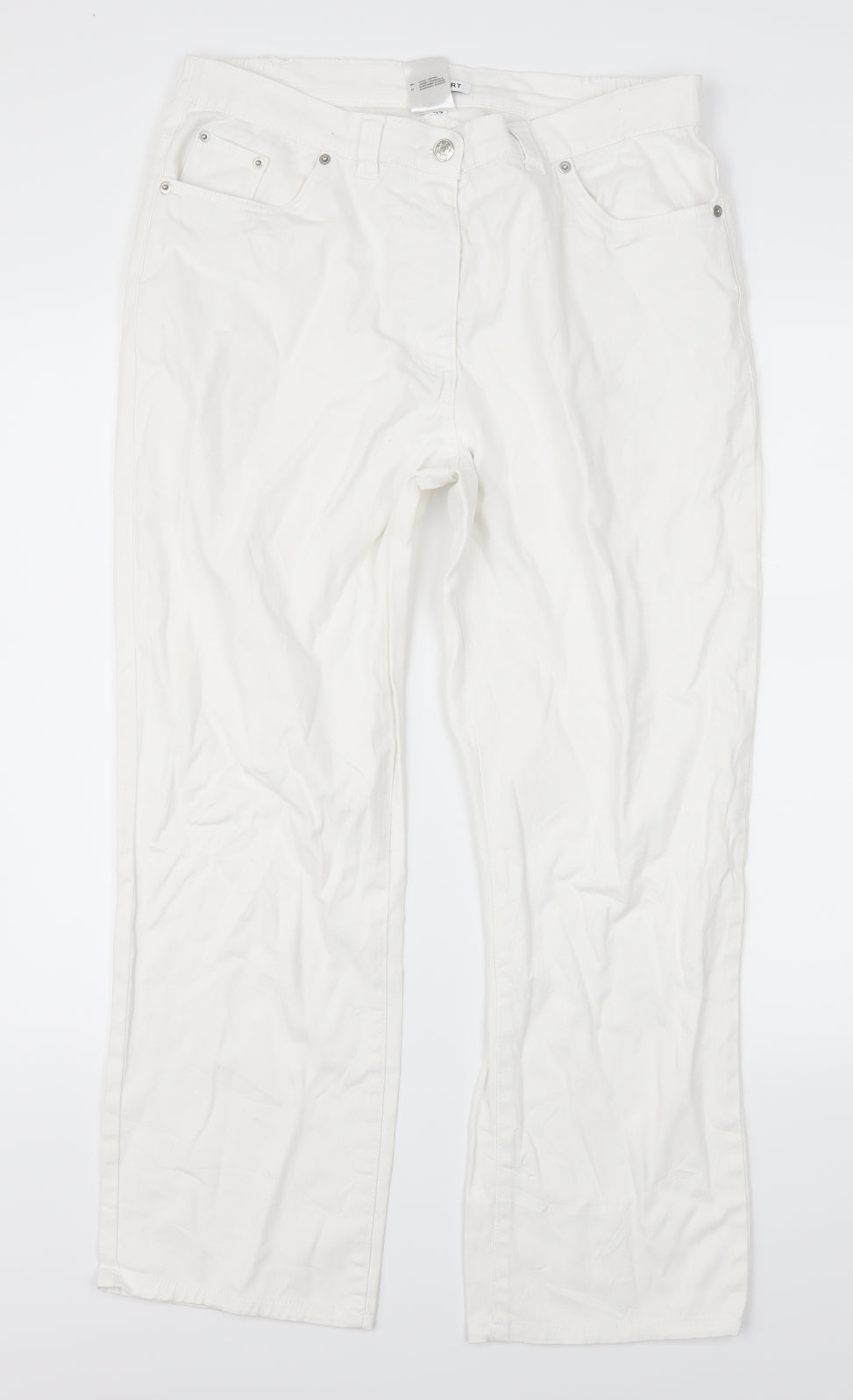 Damart Womens White  Denim Bootcut Jeans Size 14 L26 in