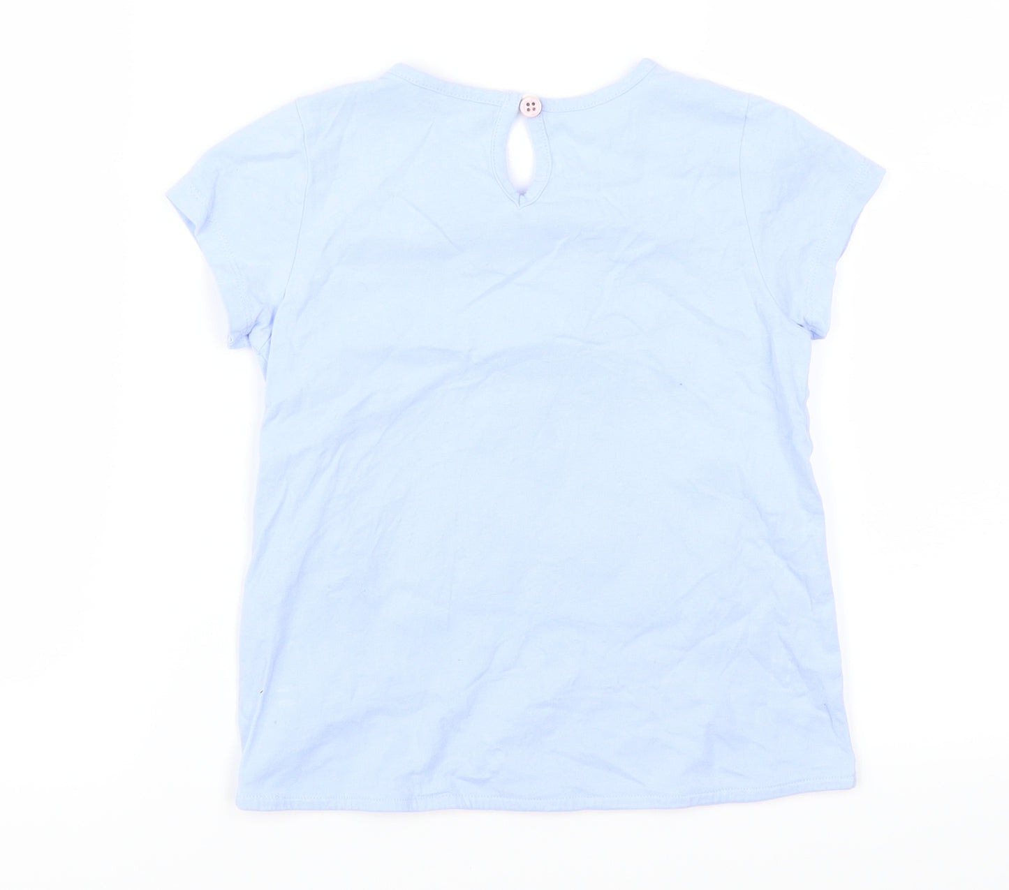 oules Girls Blue Animal Print  Basic T-Shirt Size 6 Years  - Rabbit