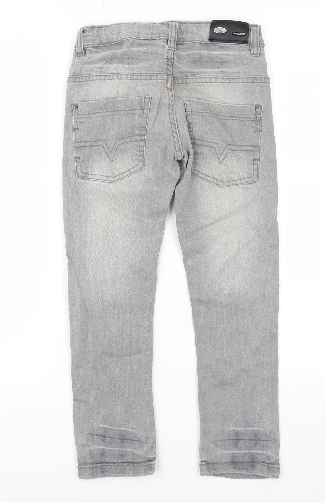 Preworn Boys Grey  Denim Straight Jeans Size 6 Years