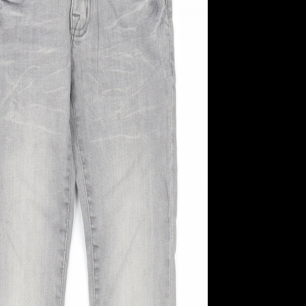 Preworn Boys Grey  Denim Straight Jeans Size 6 Years