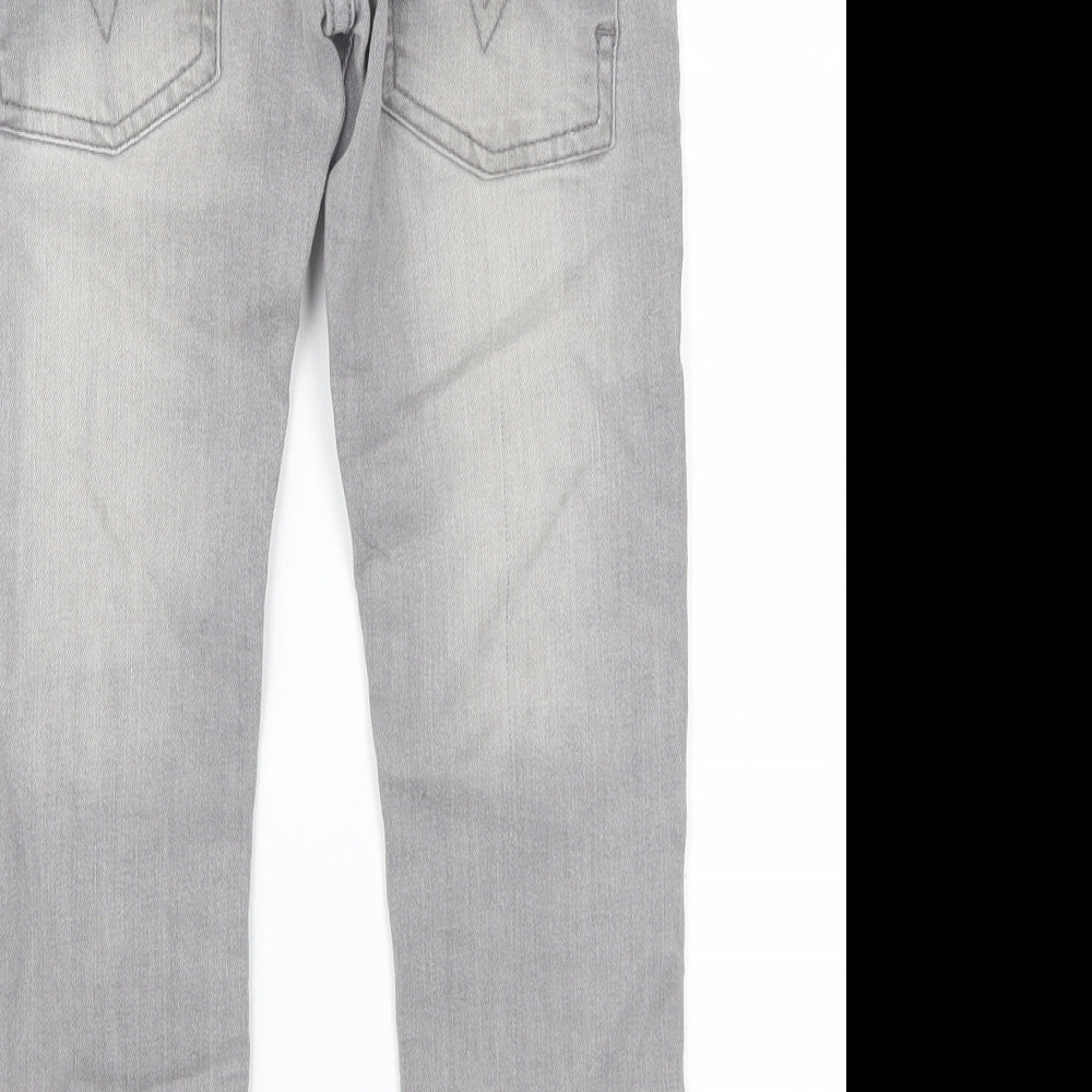 Preworn Boys Grey  Denim Straight Jeans Size 6 Years