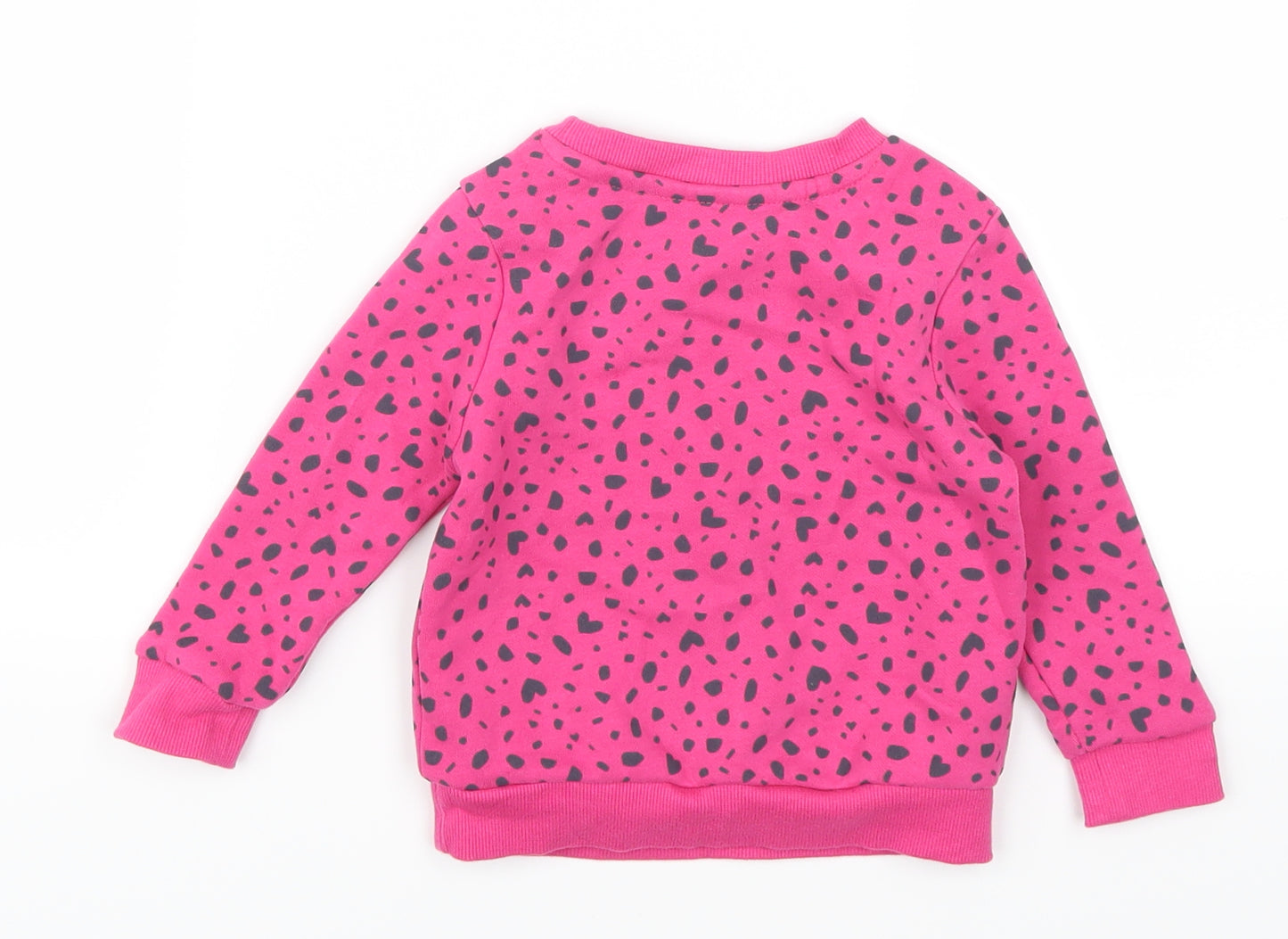 George Girls Pink Geometric  Basic T-Shirt Size 12-18 Months  - Happy