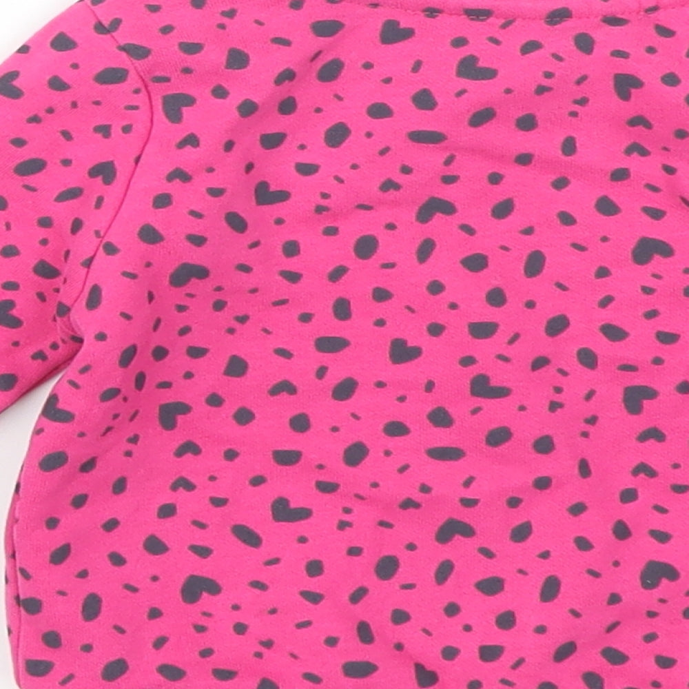 George Girls Pink Geometric  Basic T-Shirt Size 12-18 Months  - Happy