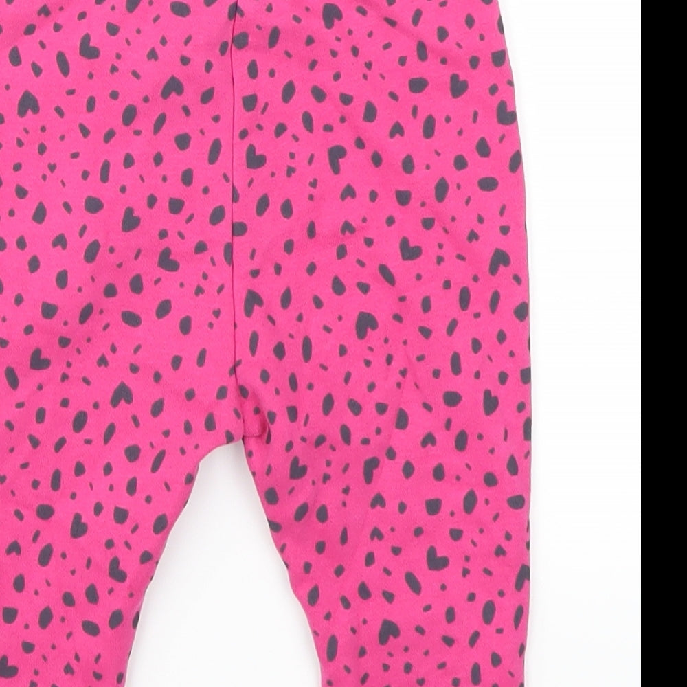 George Girls Pink Geometric  Sweatpants Trousers Size 12-18 Months  - Love Hearts
