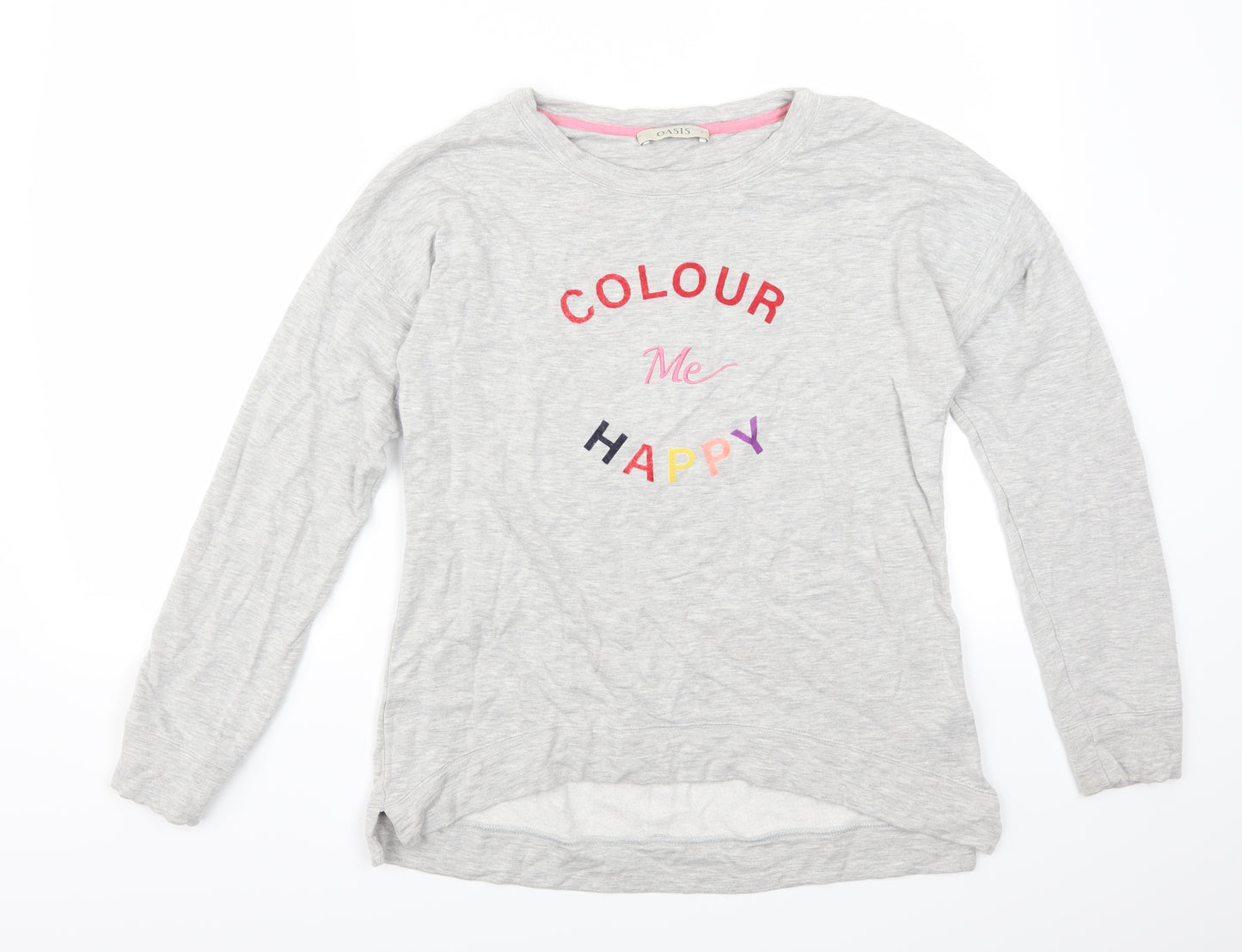 Oasis Womens Grey   Pullover Sweatshirt Size S  - Colour Me Happy