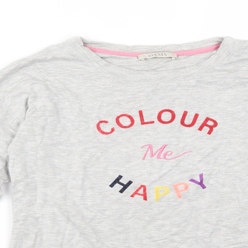 Oasis Womens Grey   Pullover Sweatshirt Size S  - Colour Me Happy