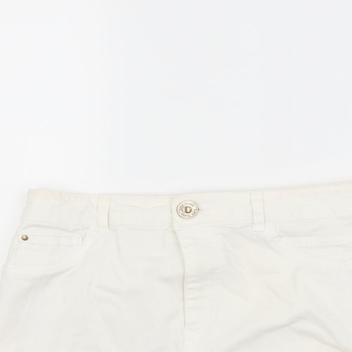 River Island Womens White  Denim Cut-Off Shorts Size 12