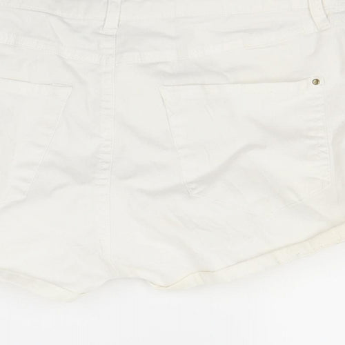 River Island Womens White  Denim Cut-Off Shorts Size 12