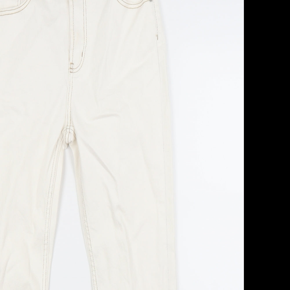 Primark Womens White  Denim Straight Jeans Size 12 L26.5 in