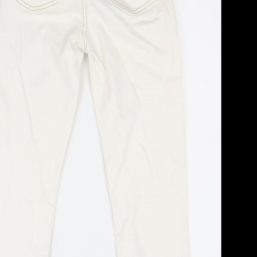 Primark Womens White  Denim Straight Jeans Size 12 L26.5 in
