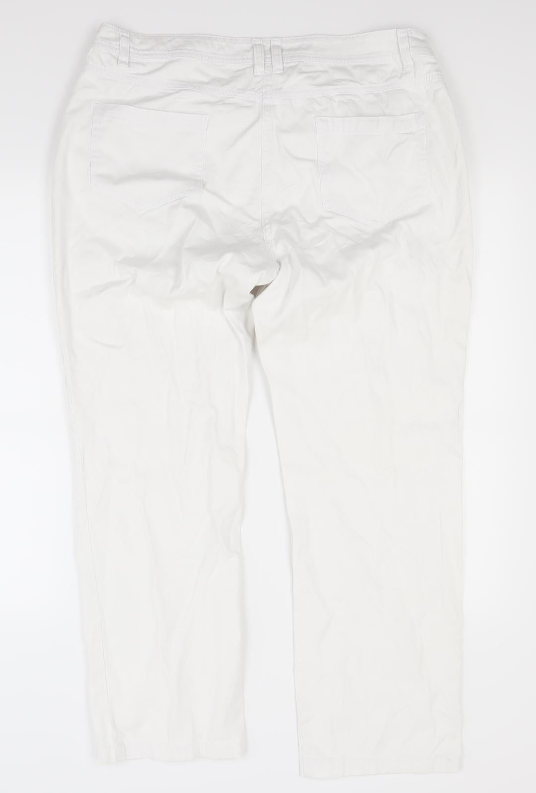 Primark Womens White  Denim Straight Jeans Size 16 L28 in