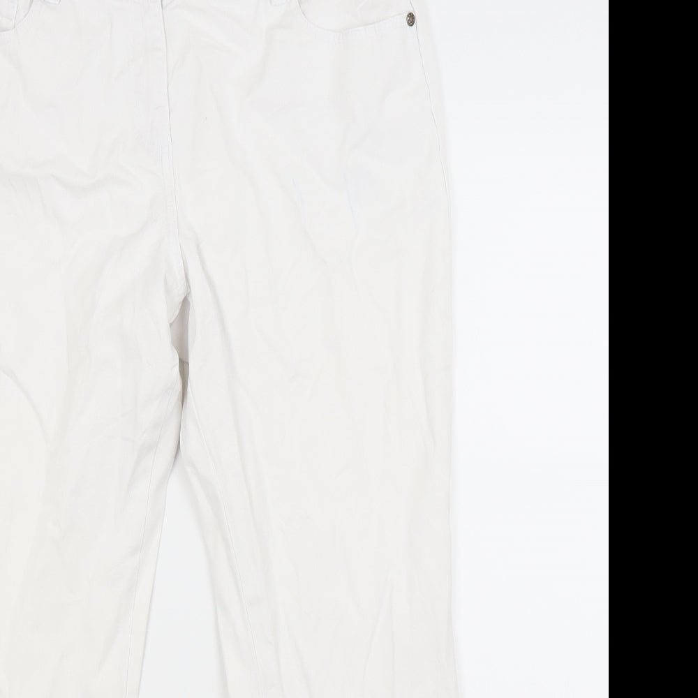 Primark Womens White  Denim Straight Jeans Size 16 L28 in