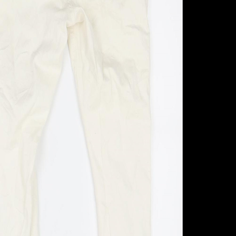 Primark Womens White  Denim Skinny Jeans Size 14 L27 in