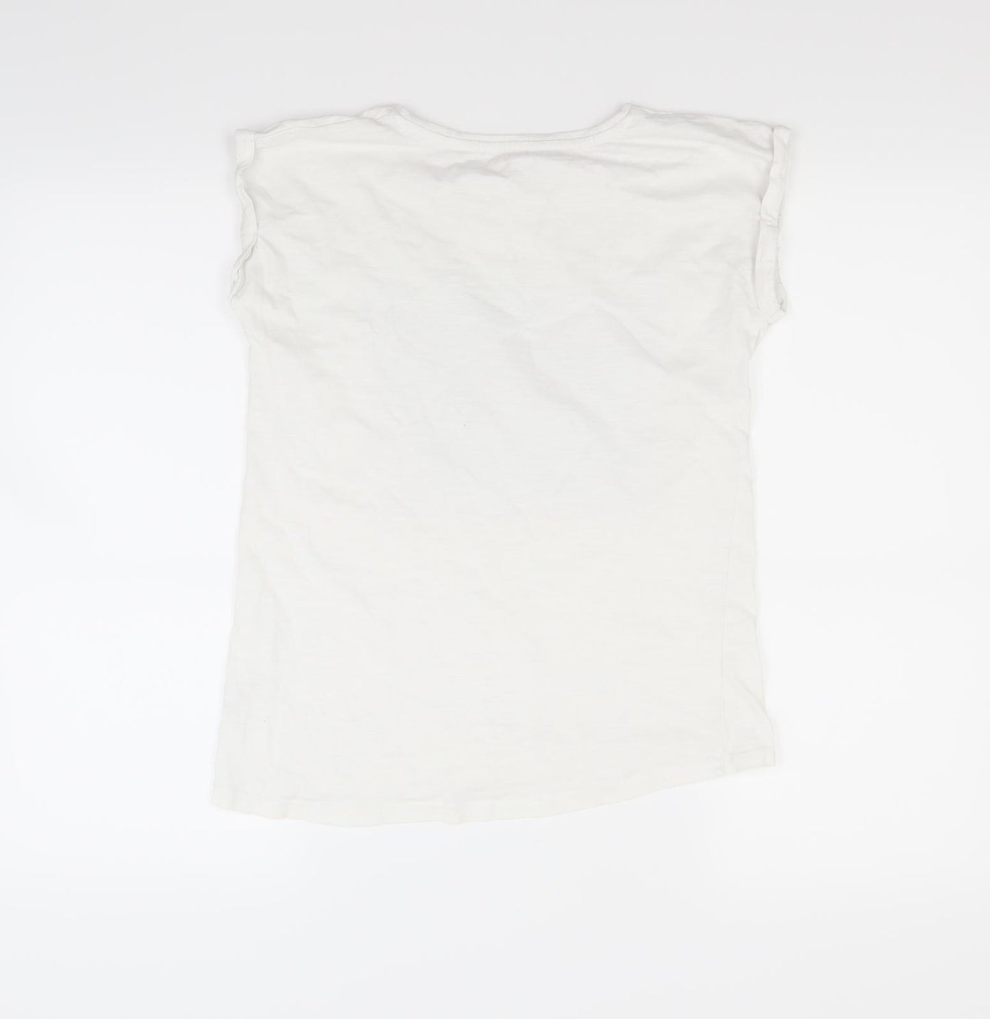 Nutmeg Girls White   Basic T-Shirt Size 12 Years  - Butterfly