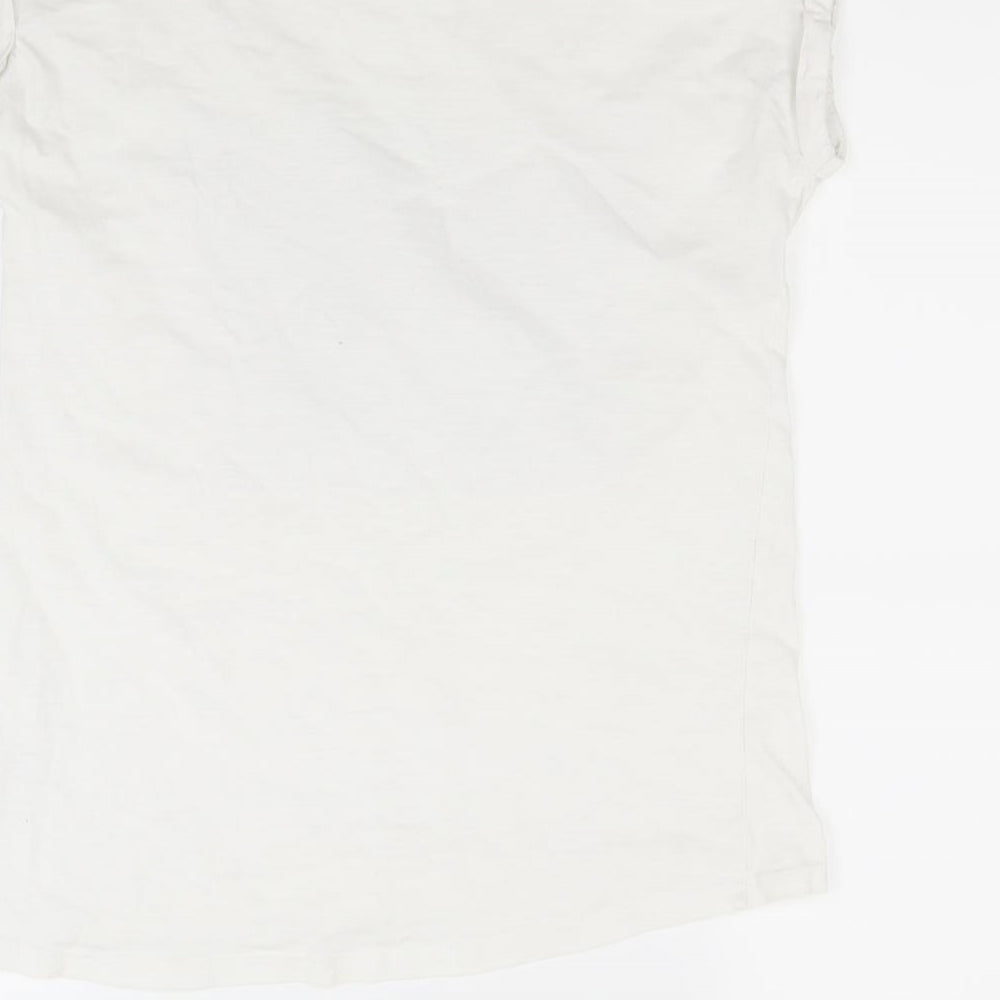 Nutmeg Girls White   Basic T-Shirt Size 12 Years  - Butterfly