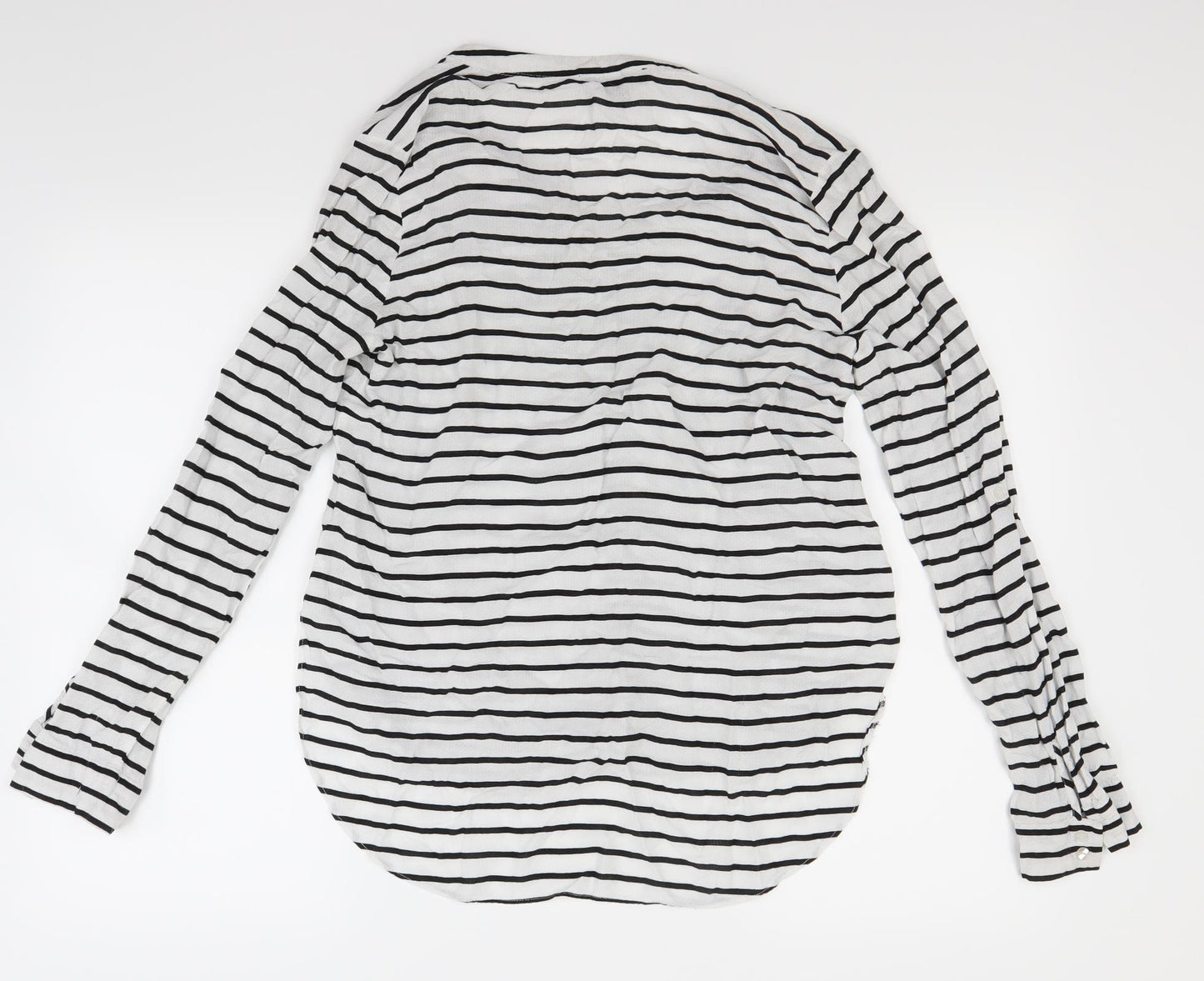 Atmosphere Womens White Striped  Basic Blouse Size 14