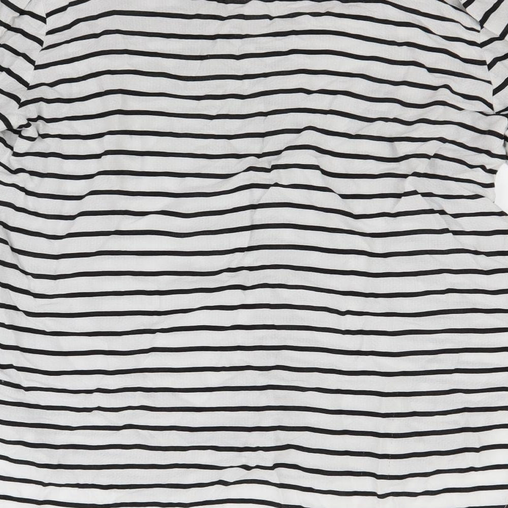 Atmosphere Womens White Striped  Basic Blouse Size 14